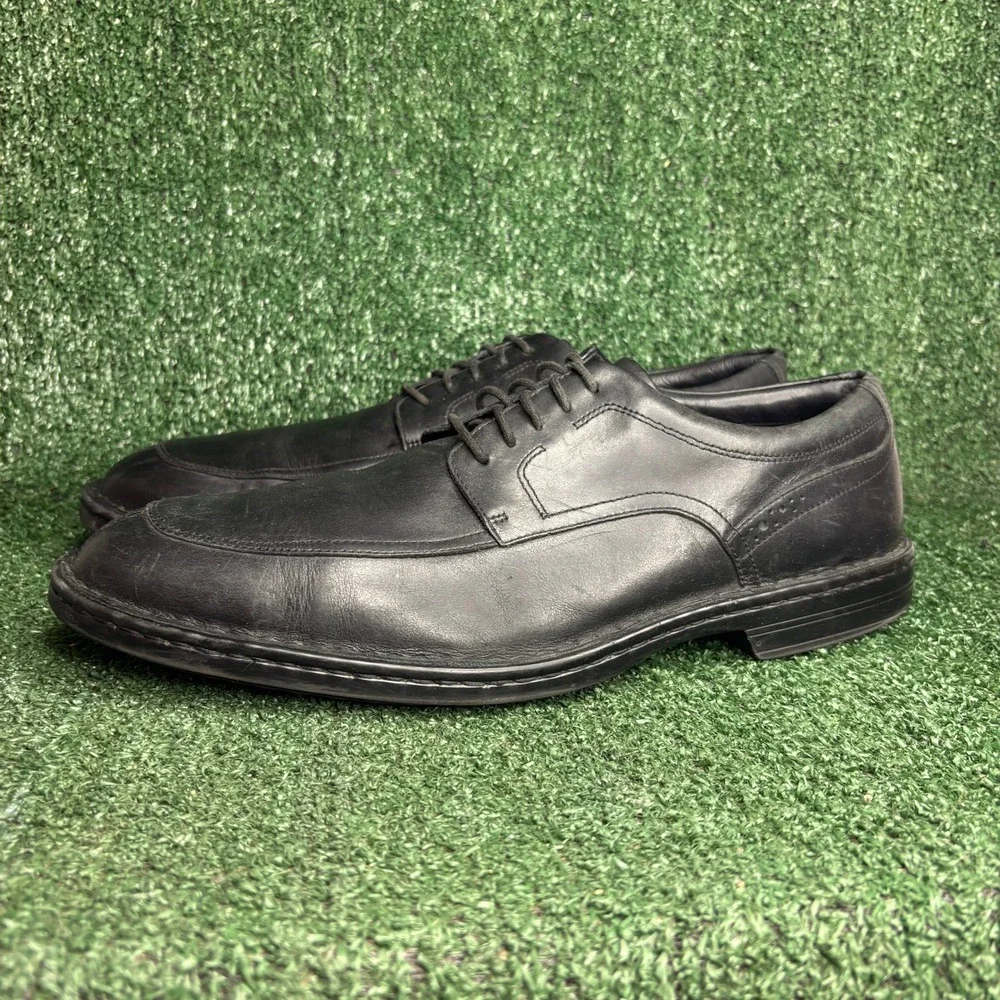 Rockport V74270 Essential Details Leather Apron Toe Oxford Black Mens Sz 13 Wide
